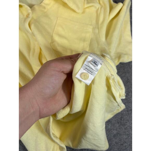 YLLW The Label Button Up Shirt Womens XL Yellow Crush It Today Short Sleeve NWT - Picture 8 of 9
